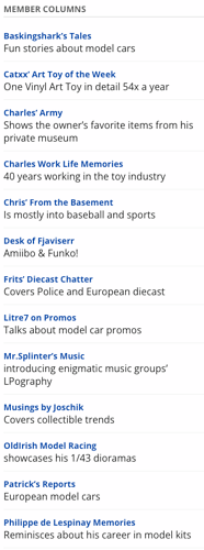 hobbyDB Member Columns